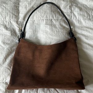 Brown Faux Suede Hobo Purse